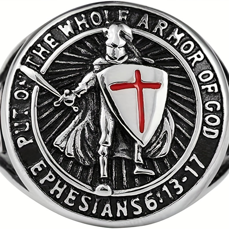 Stainless Steel Vintage Knight Templar Ring