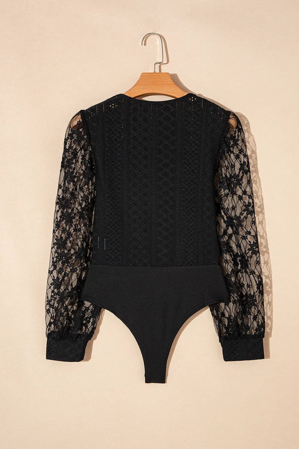 Eyelet Lace Long Sleeve Bodysuit - Treasured Gift's & More