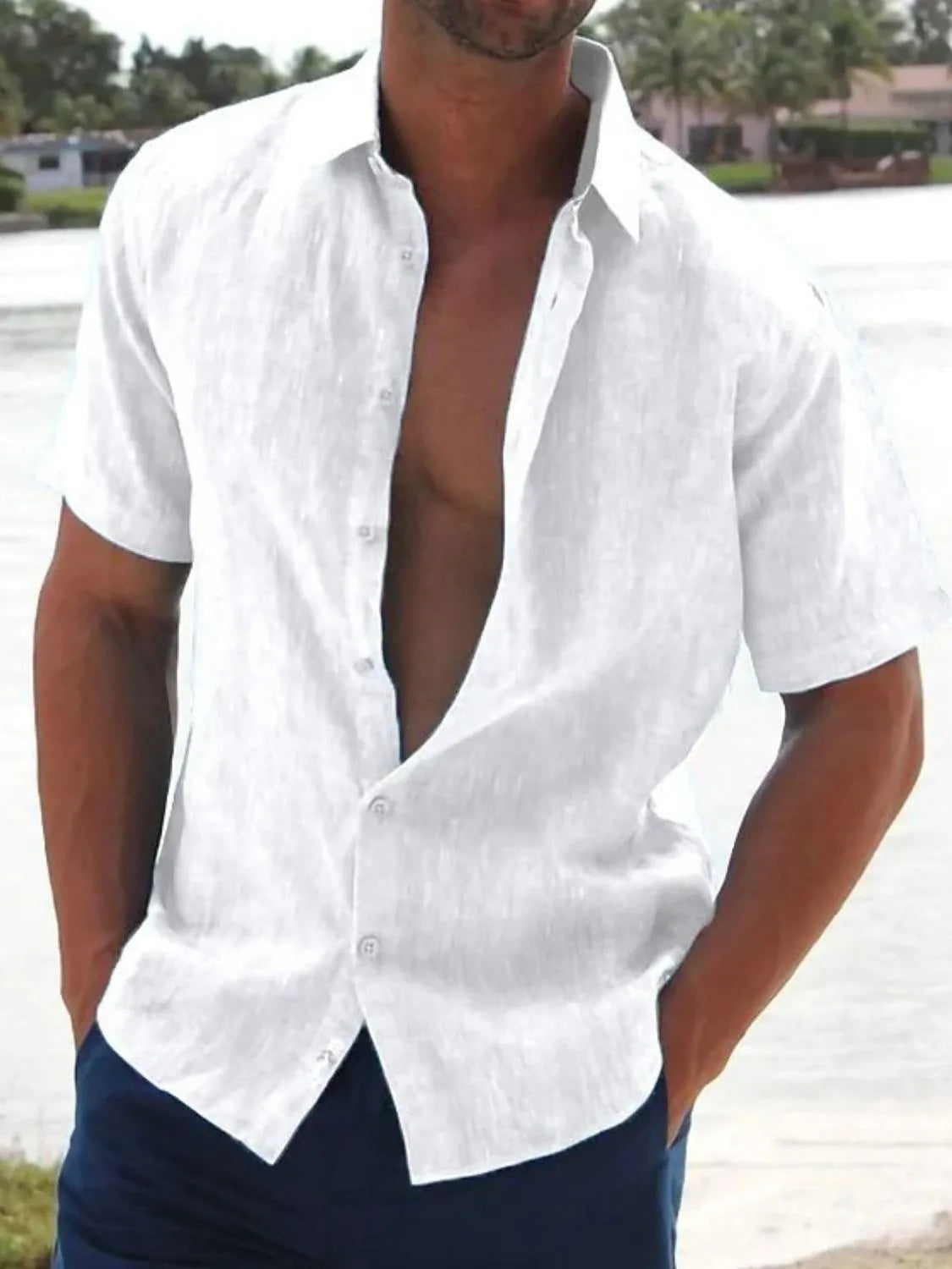 Men's Full Size Button Up Short Sleeve Shirt Plus Size - Treasured Gift's & More