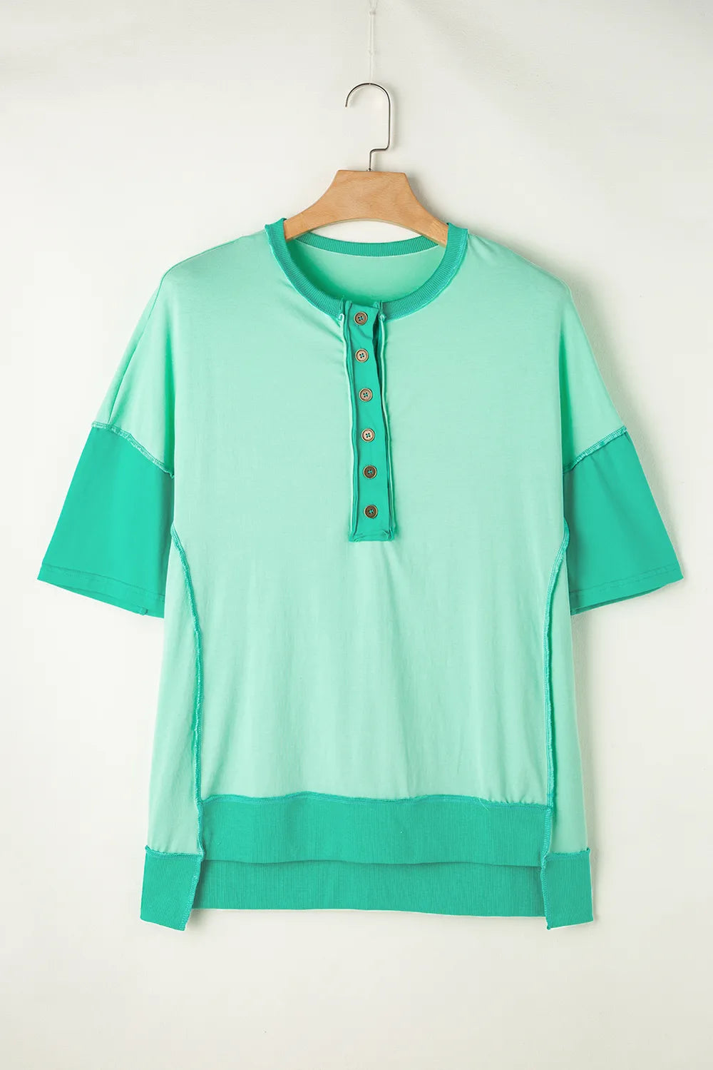 High-Low Round Neck Half Sleeve T-Shirt - Treasured Gift's & More