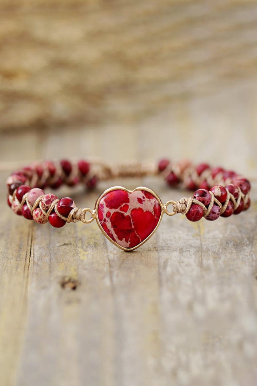 Handmade Heart Shape Natural Stone Bracelet - Treasured Gift's & More