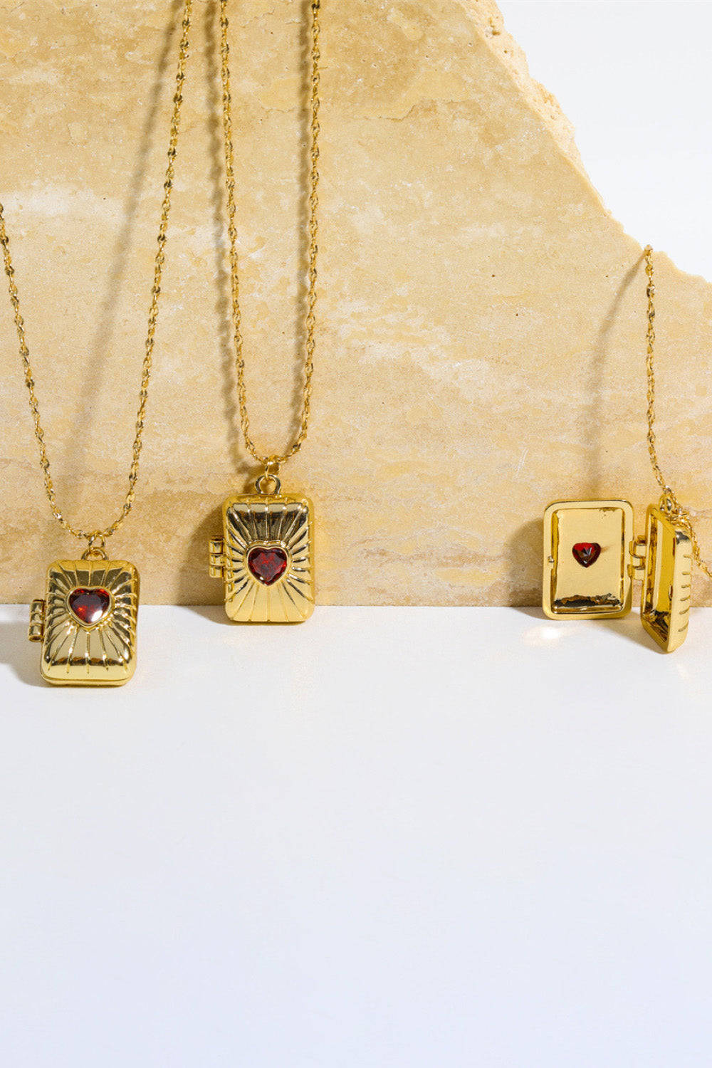 Heart Zircon Box Pendant Copper Necklace - Treasured Gift's & More