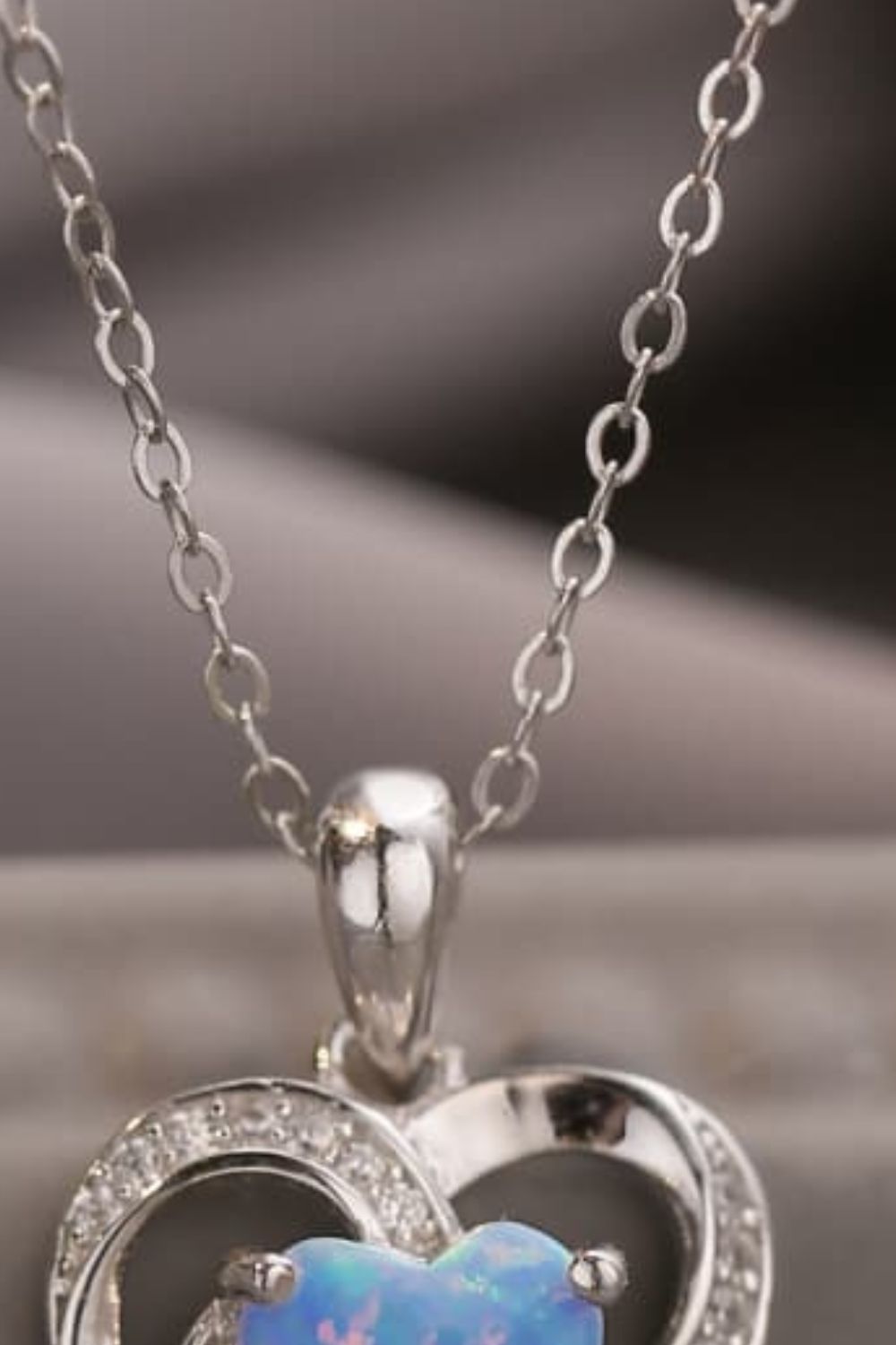 Opal Heart Pendant Necklace - Treasured Gift's & More