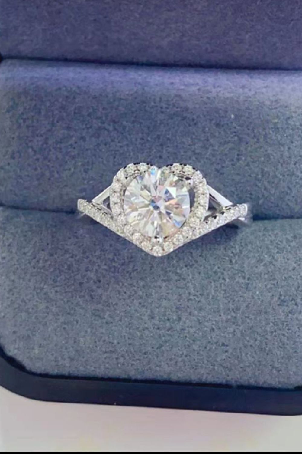 Adored 1 Carat Moissanite 925 Sterling Silver Heart Ring - Treasured Gift's & More