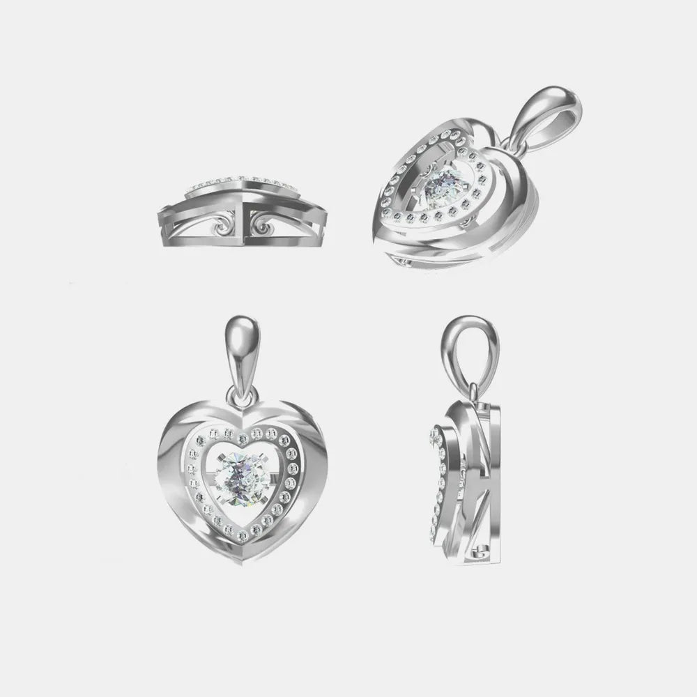 Moissanite 925 Sterling Silver Heart Necklace - Treasured Gift's & More