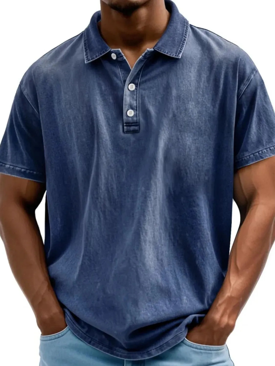 Men's Full Size Collared Neck Short Sleeve Polo Plus Size - Treasured Gift's & More