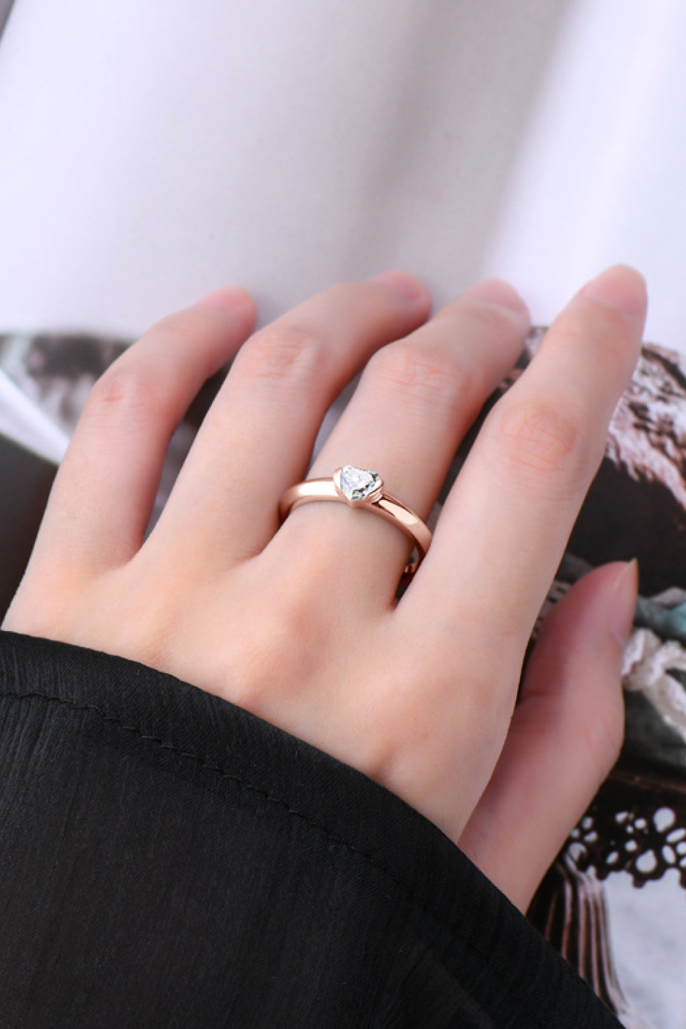 Moissanite 925 Sterling Silver Heart Solitaire Ring - Treasured Gift's & More