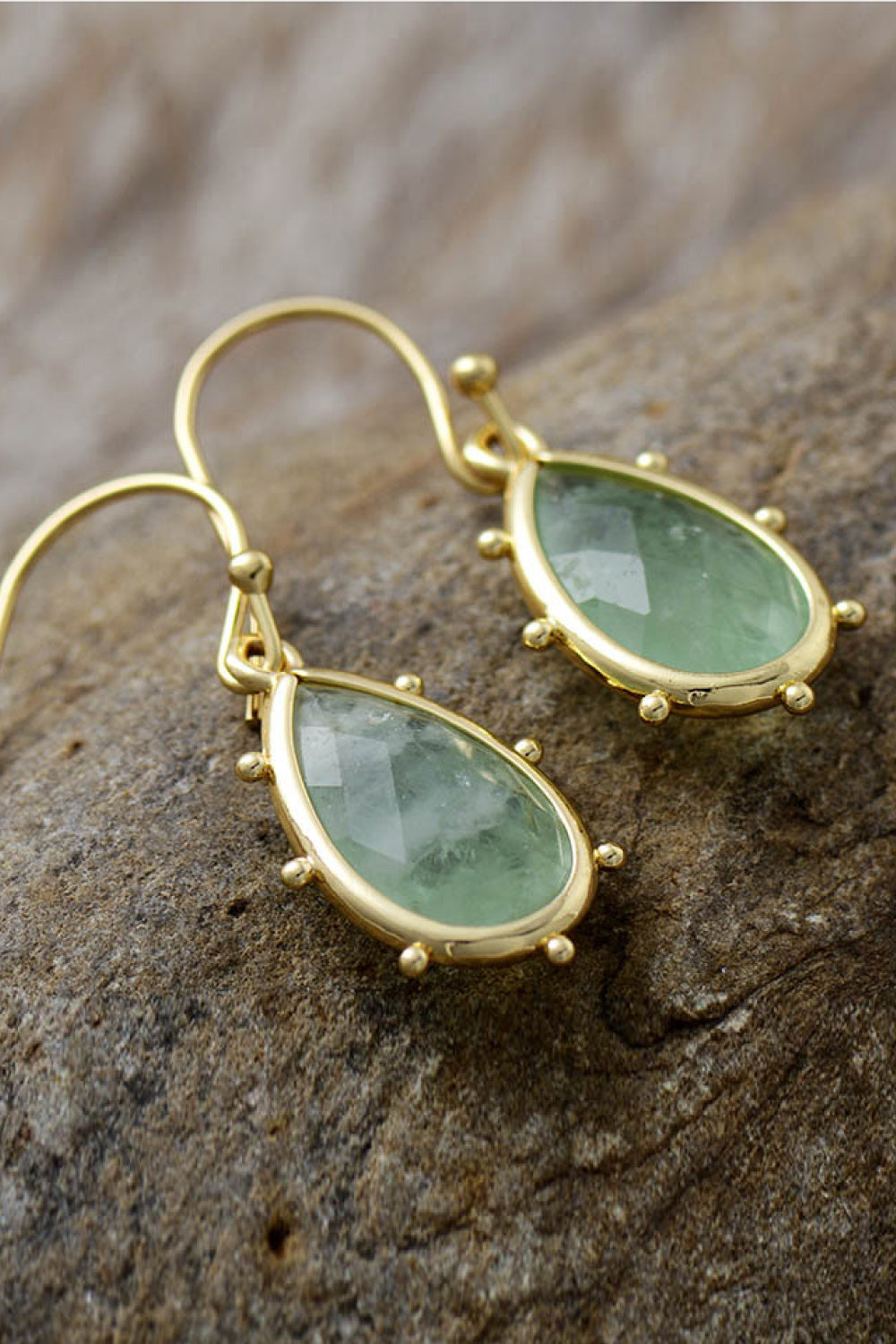 Natural Stone Teardrop Earrings - Treasured Gift's & More