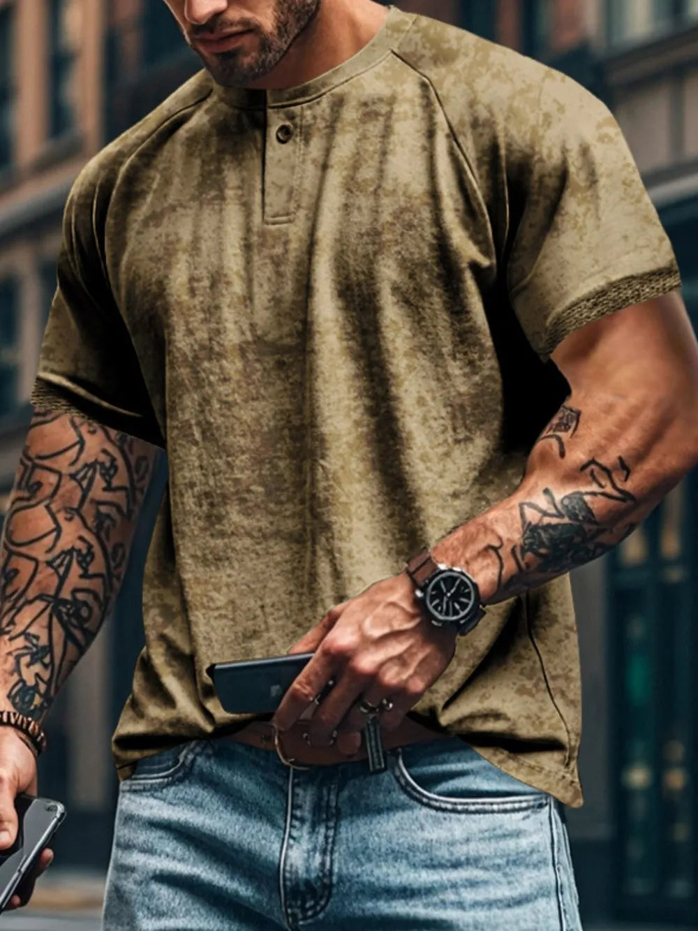 Men's Full Size Round Neck Short Sleeve T-Shirt Plus Size - Treasured Gift's & More