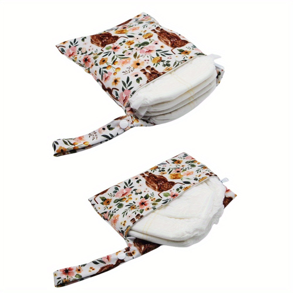 2pcs Soft Cute Cow Prints Wet Bags