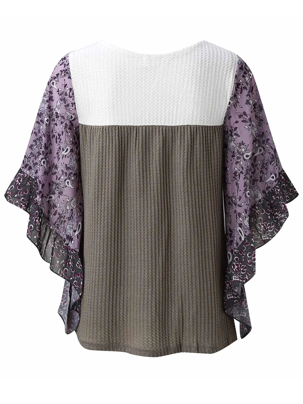 Full Size Printed Round Neck Three-Quarter Sleeve Blouse - Treasured Gift's & More
