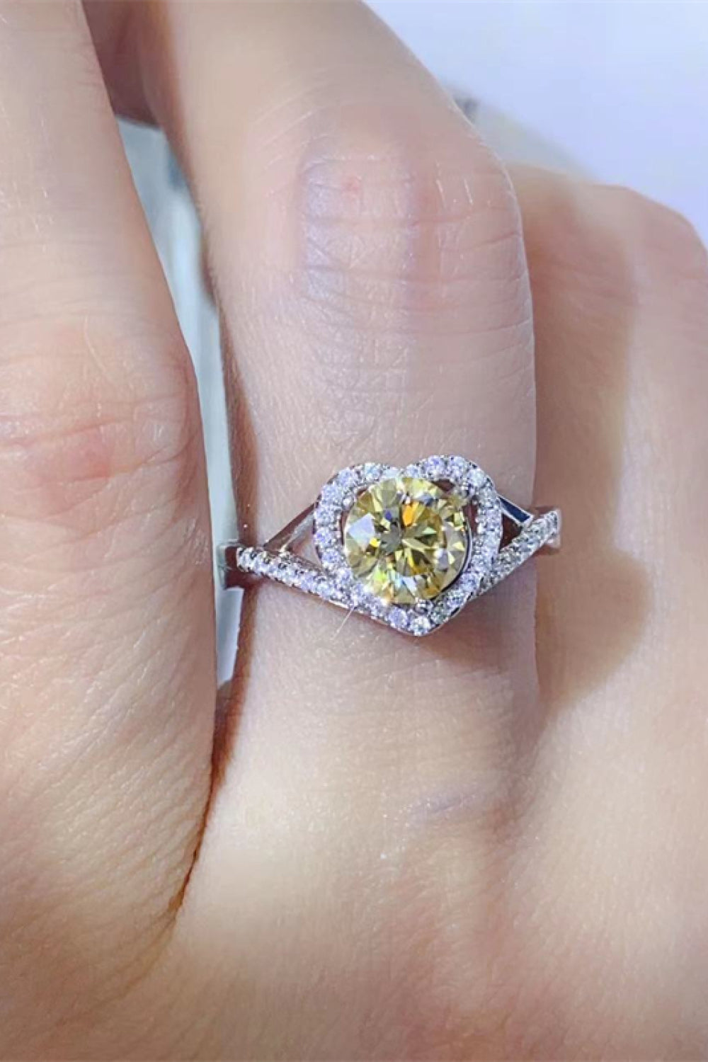 Adored 1 Carat Moissanite 925 Sterling Silver Heart Ring - Treasured Gift's & More