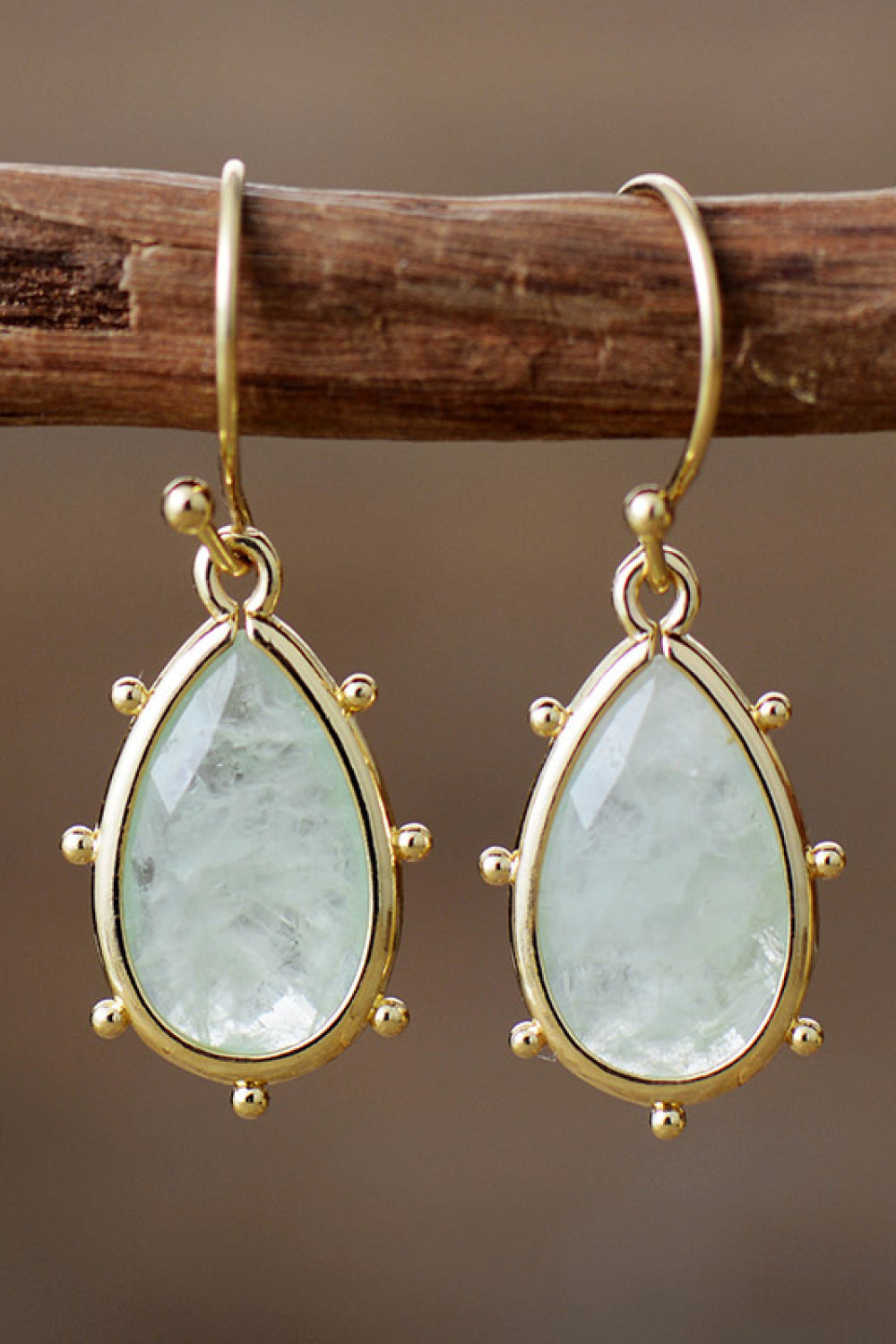 Natural Stone Teardrop Earrings - Treasured Gift's & More