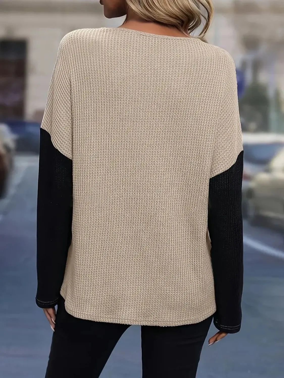 Contrast Lace Round Neck Long Sleeve T-Shirt - Treasured Gift's & More