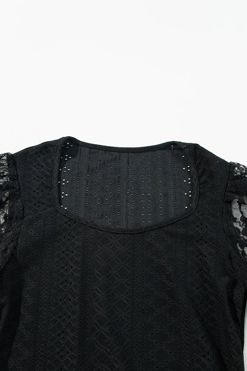 Eyelet Lace Long Sleeve Bodysuit - Treasured Gift's & More