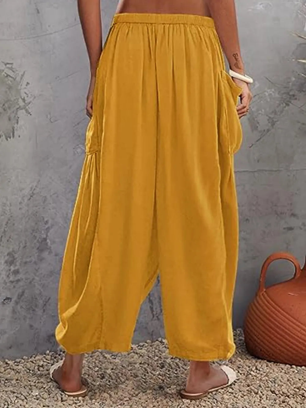 Full Size Wide Leg Pants with Pockets Plus Size - Treasured Gift's & More