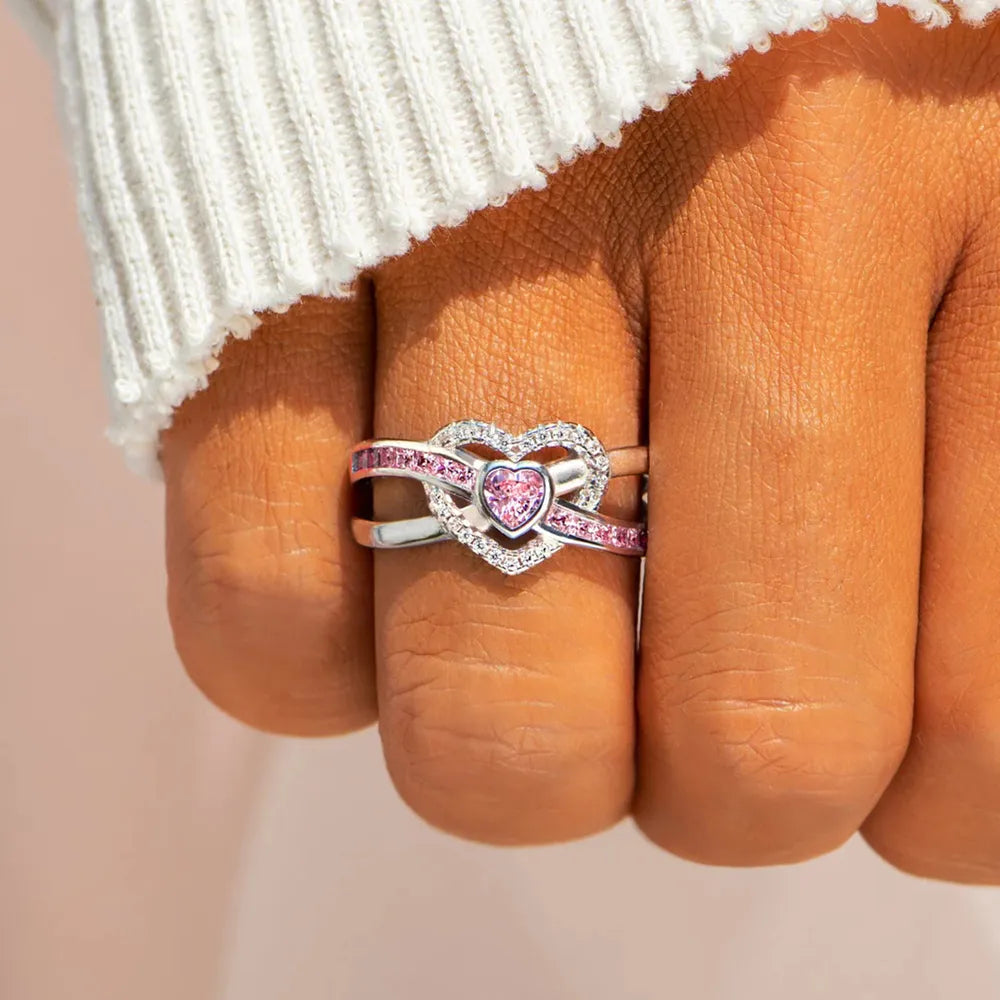 Heart Shape Zircon 925 Sterling Silver Ring - Treasured Gift's & More