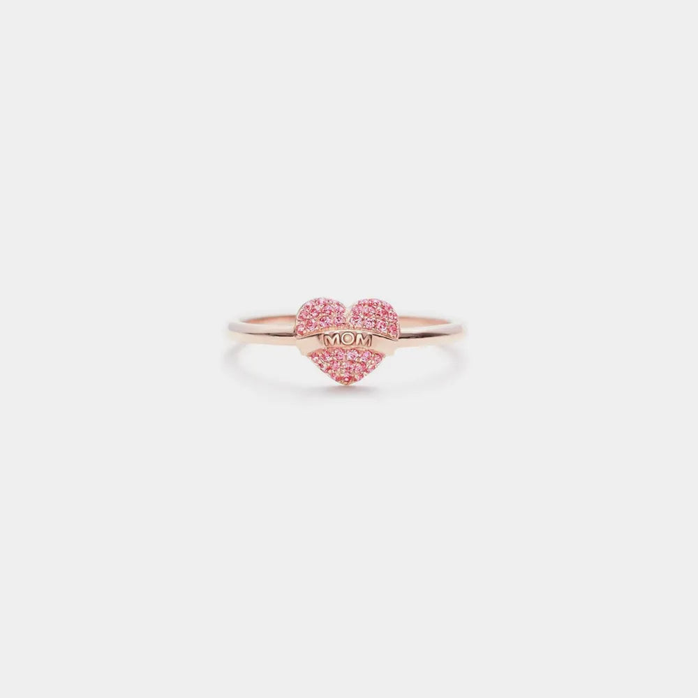 MOM Heart Shape 925 Sterling Silver Engraved Ring - Treasured Gift's & More