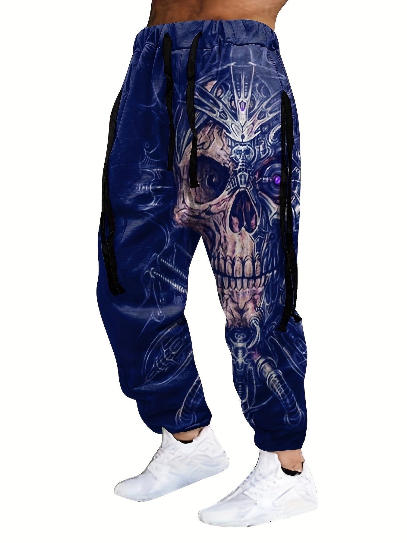Halloween Skull Print, Men's Drawstring Sweatpants
