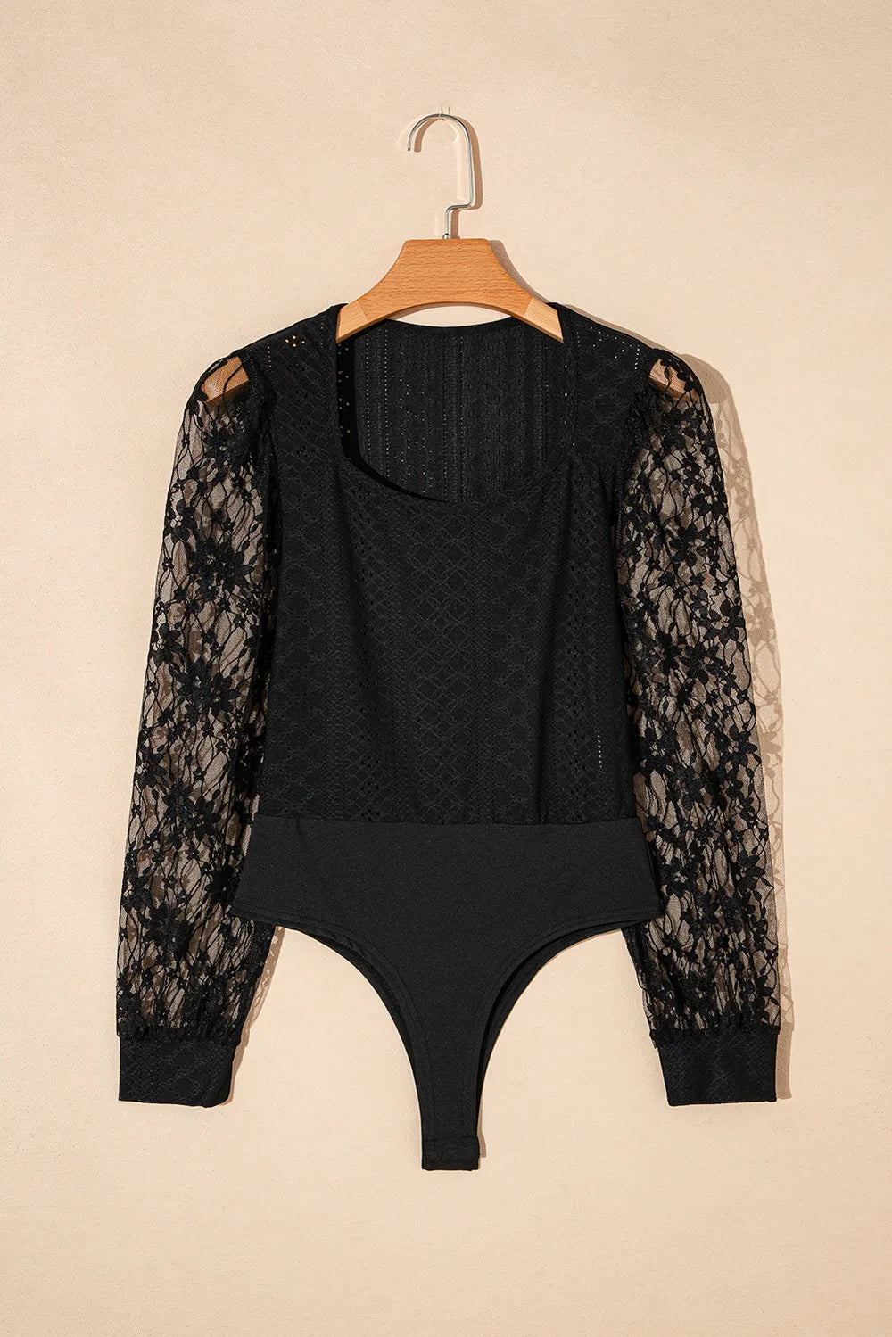 Eyelet Lace Long Sleeve Bodysuit - Treasured Gift's & More