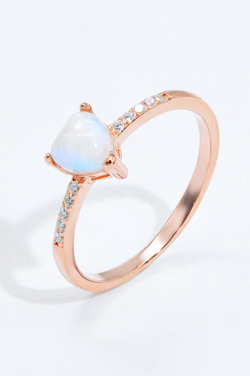 Natural Moonstone Heart 18K Rose Gold-Plated Ring - Treasured Gift's & More