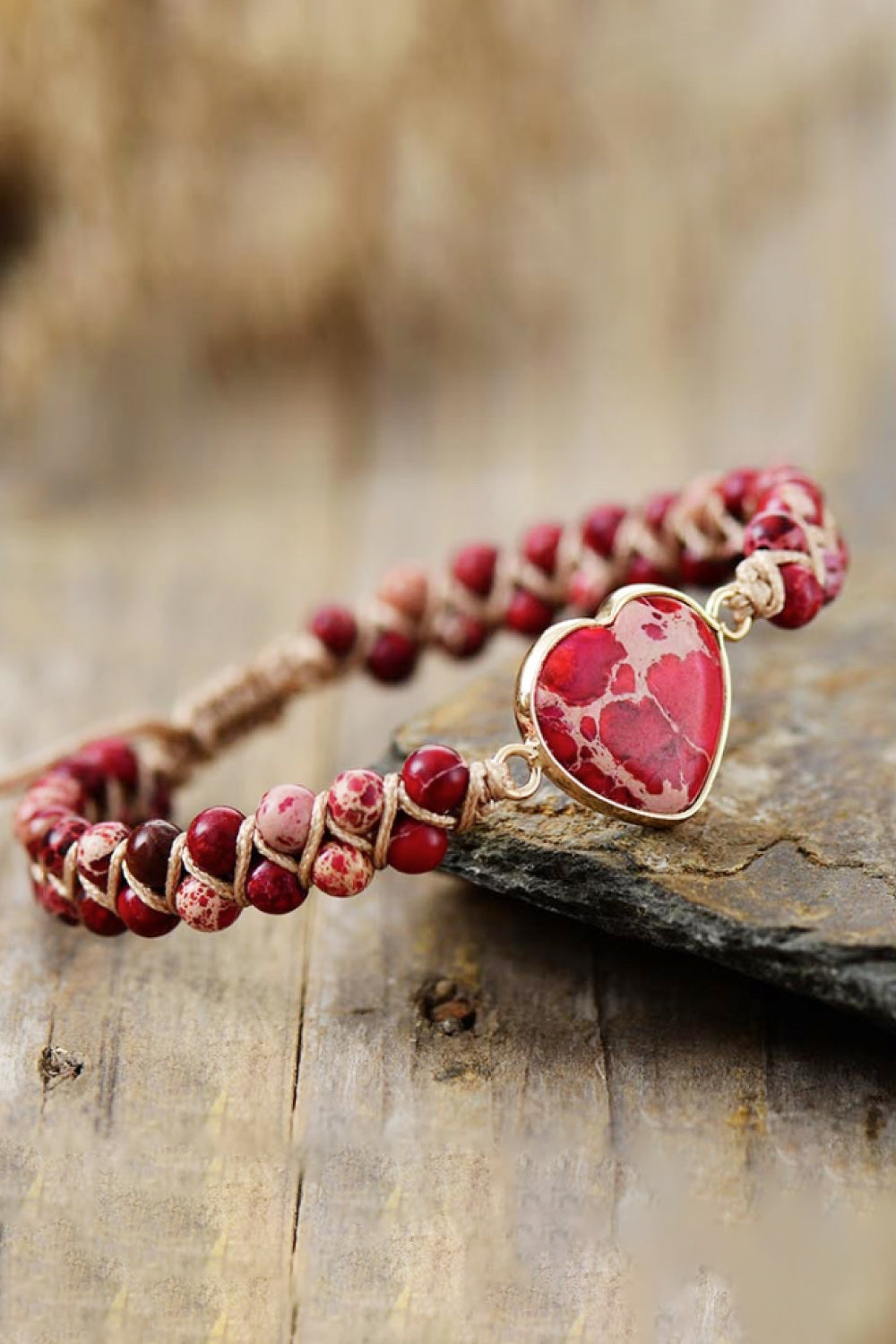 Handmade Heart Shape Natural Stone Bracelet - Treasured Gift's & More