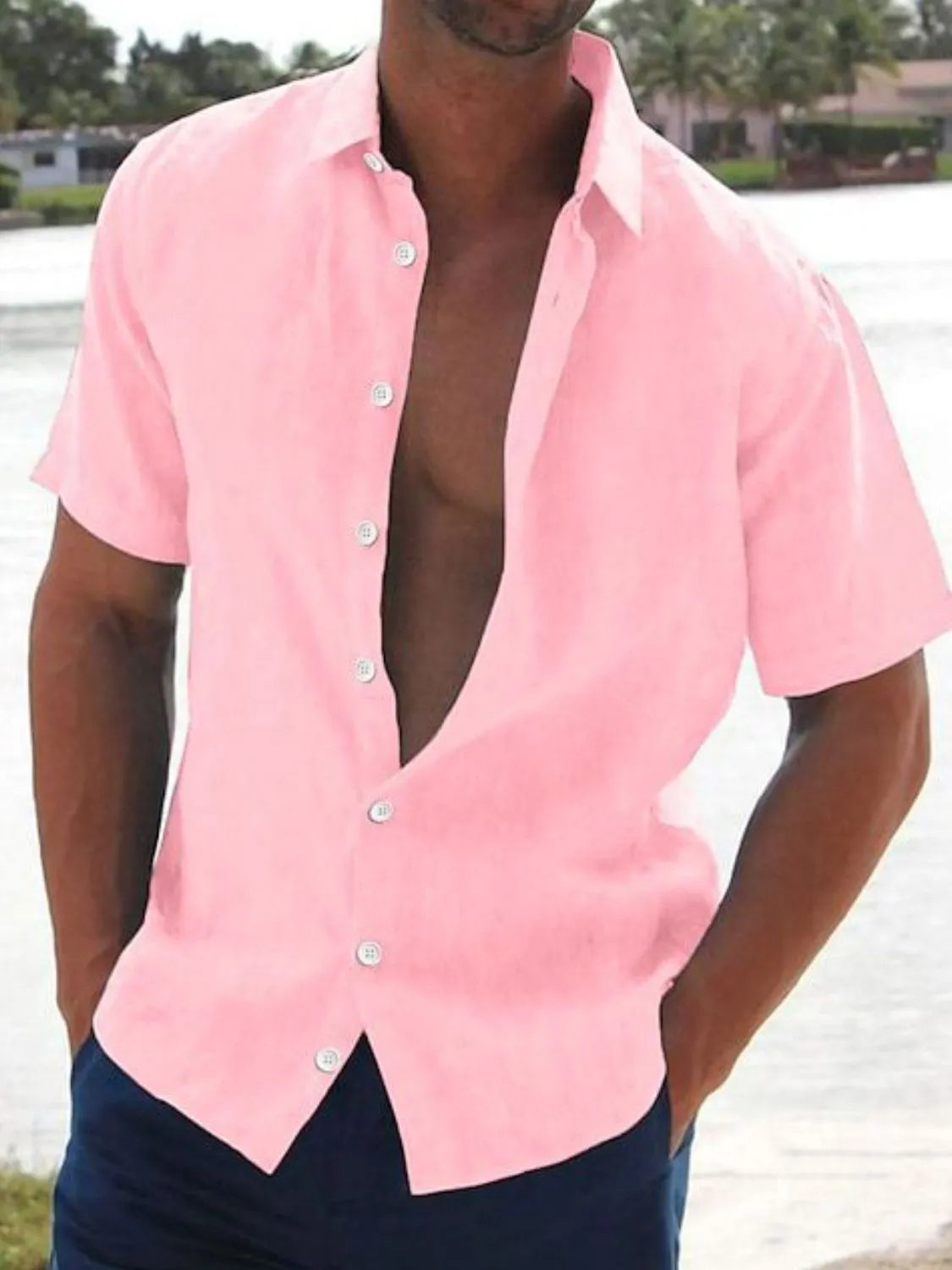 Men's Full Size Button Up Short Sleeve Shirt Plus Size - Treasured Gift's & More