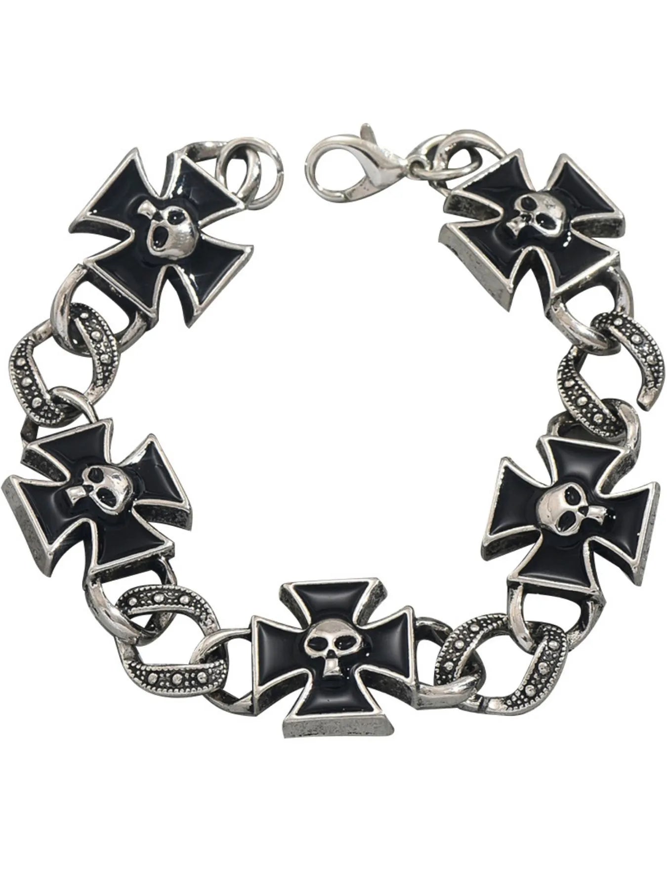 Gothic Skull Cross Chain Bracelet - Treasured Gift's & More
