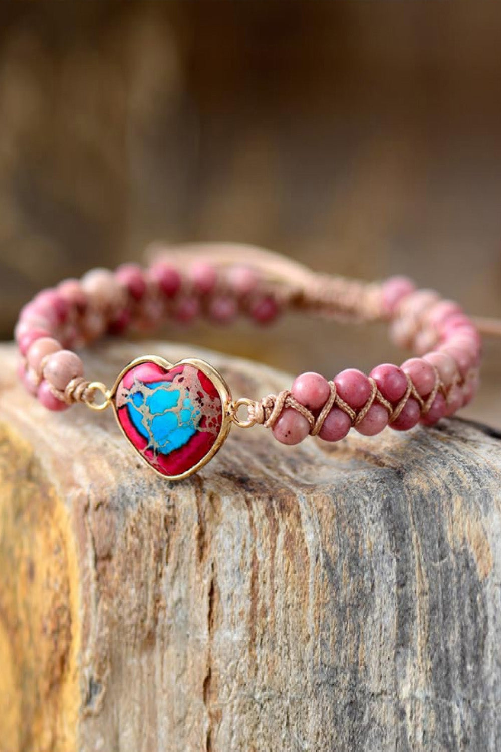Handmade Heart Shape Natural Stone Bracelet - Treasured Gift's & More
