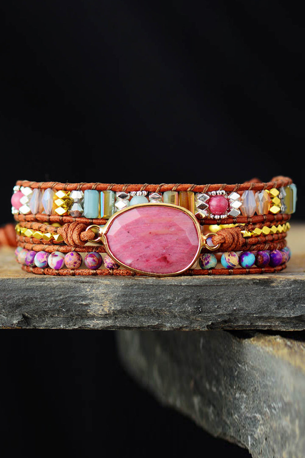 Handmade Crystal Beaded Natural Stone Bracelet - Treasured Gift's & More