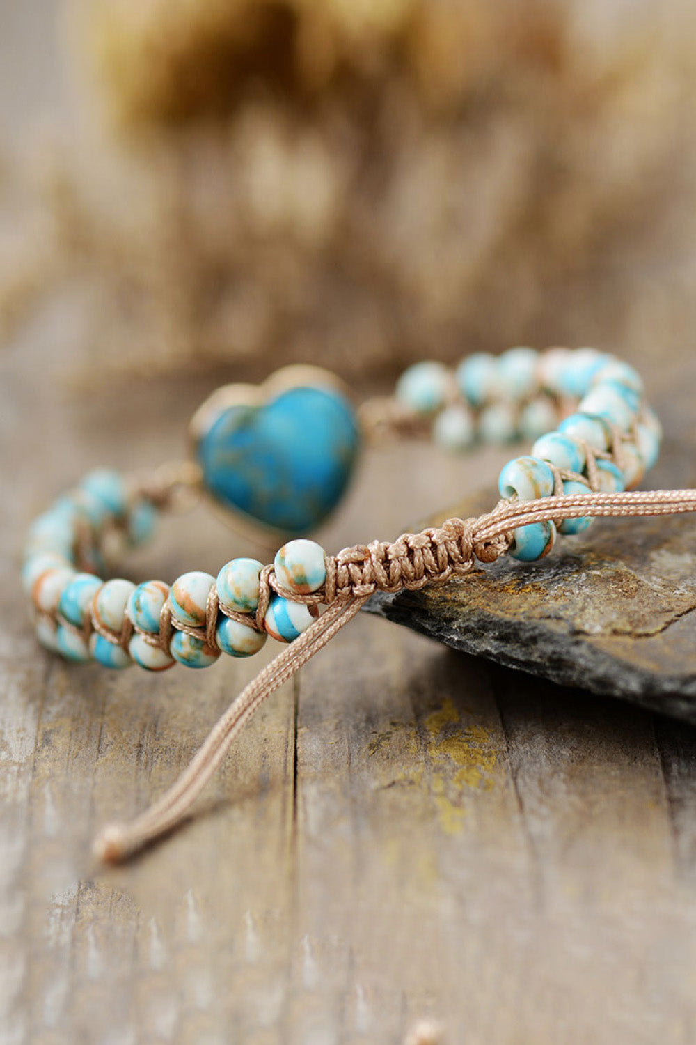 Handmade Heart Shape Natural Stone Bracelet - Treasured Gift's & More