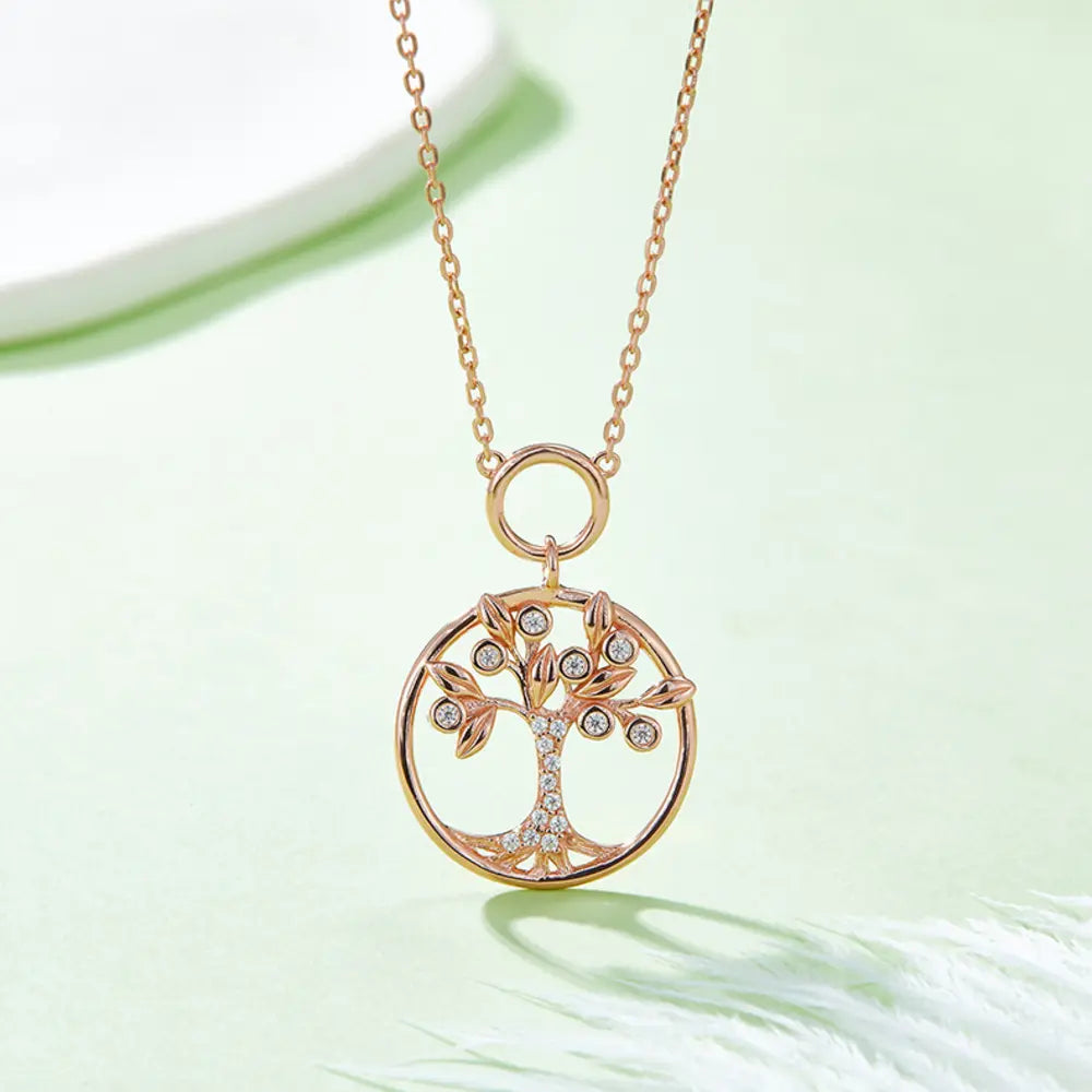 Moissanite 925 Sterling Silver Tree Of Life Pendant Necklace - Treasured Gift's & More