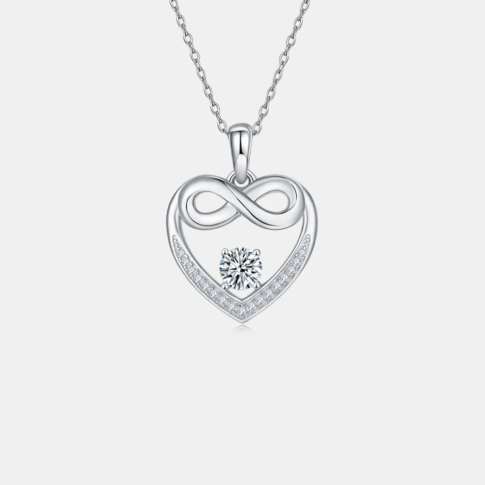 Moissanite 925 Sterling Silver Heart Necklace - Treasured Gift's & More