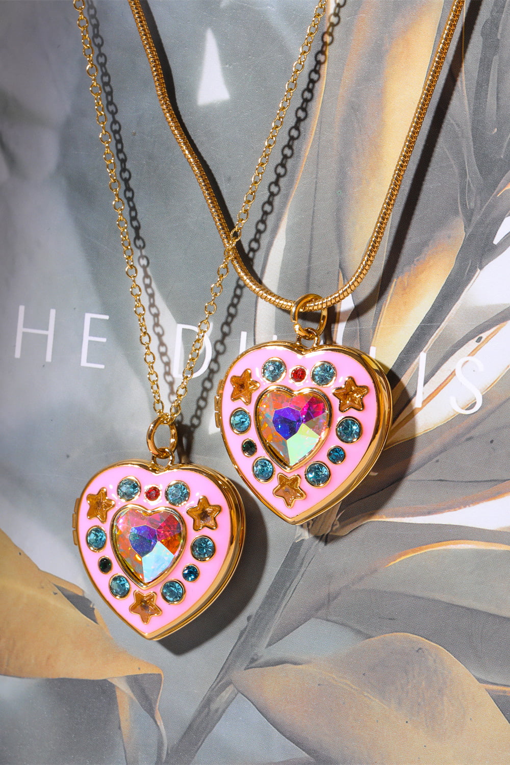 Rhinestone Decor Heart Box Pendant Necklace - Treasured Gift's & More