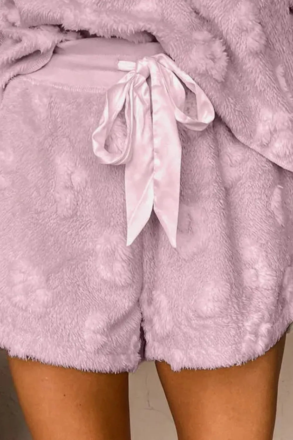 Round Neck Long Sleeve Top and Shorts Lounge Set - Treasured Gift's & More