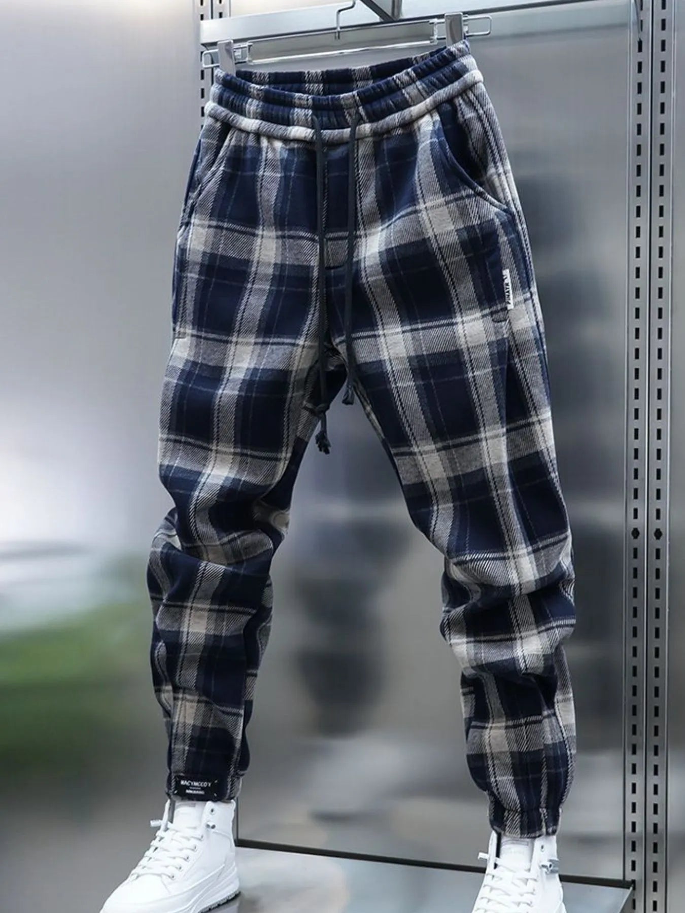 Men's Plus Size Plaid Drawstring Joggers - Treasured Gift's & More