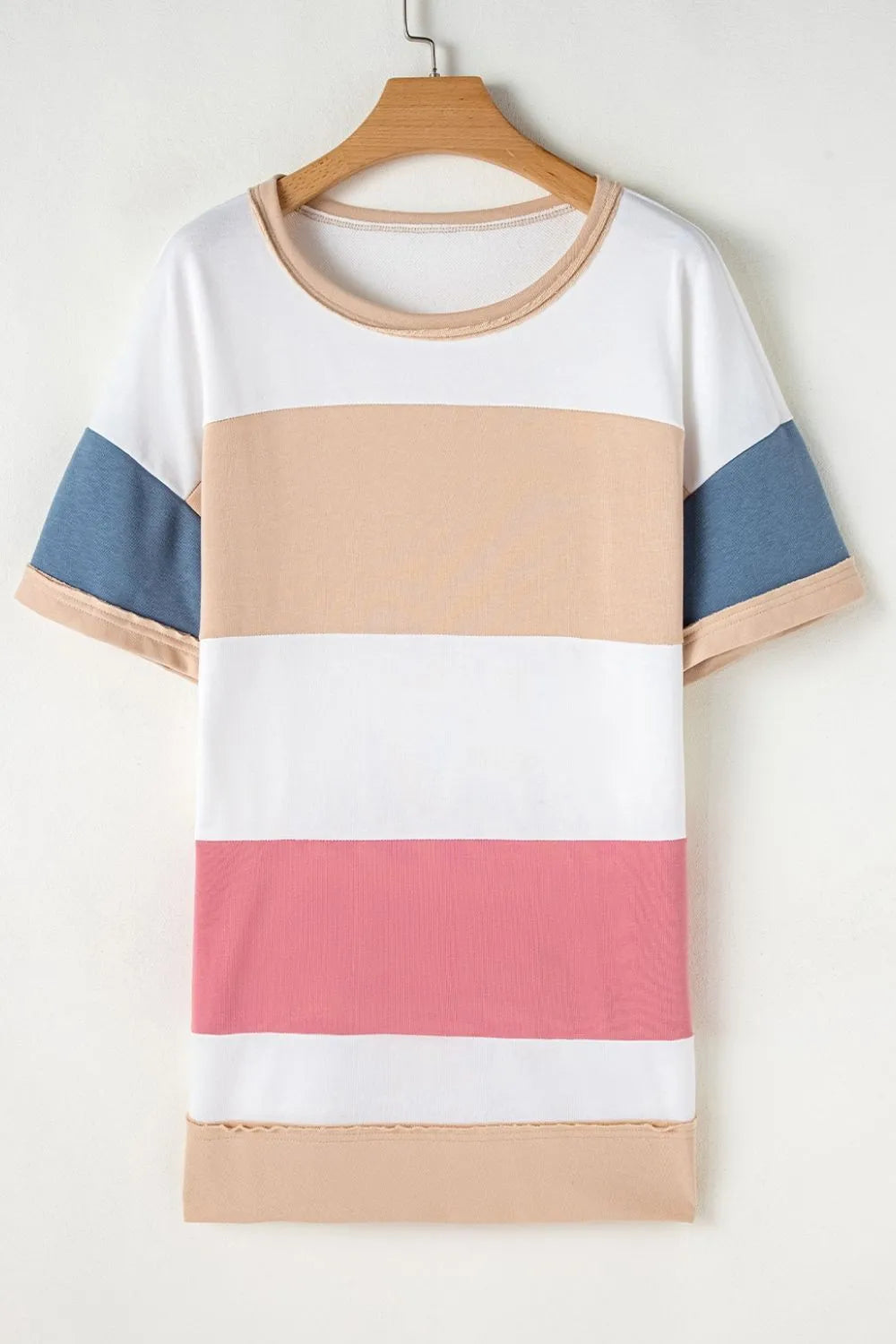 Color Block Patchwork Side Split Tunic T Shirt - Treasured Gift's & More