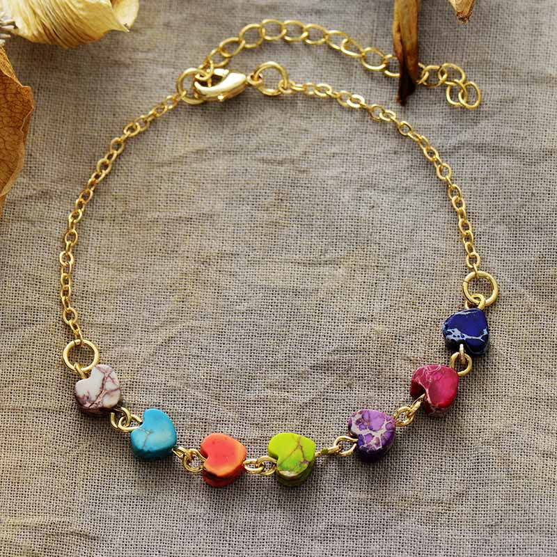 Heart Natural Stone Bracelet - Treasured Gift's & More