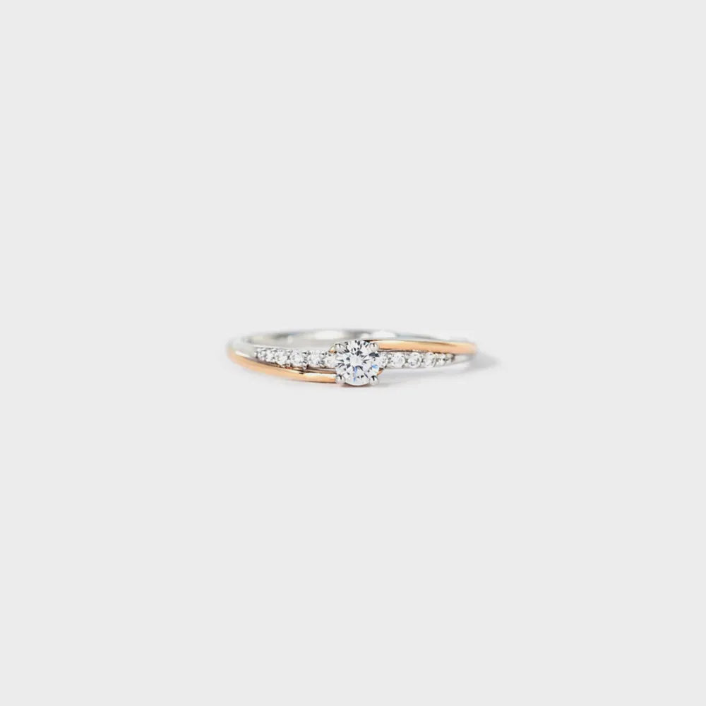 Inlaid Zircon Bicolor Rose Gold-Plated Ring - Treasured Gift's & More