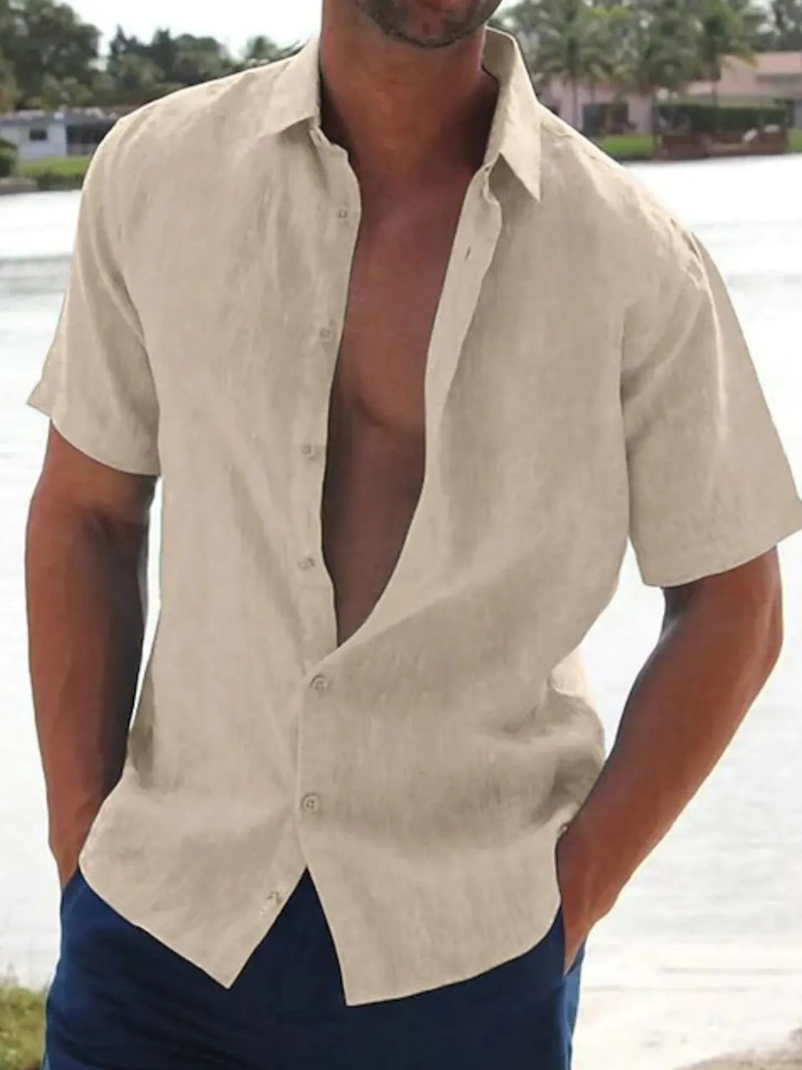 Men's Full Size Button Up Short Sleeve Shirt Plus Size - Treasured Gift's & More