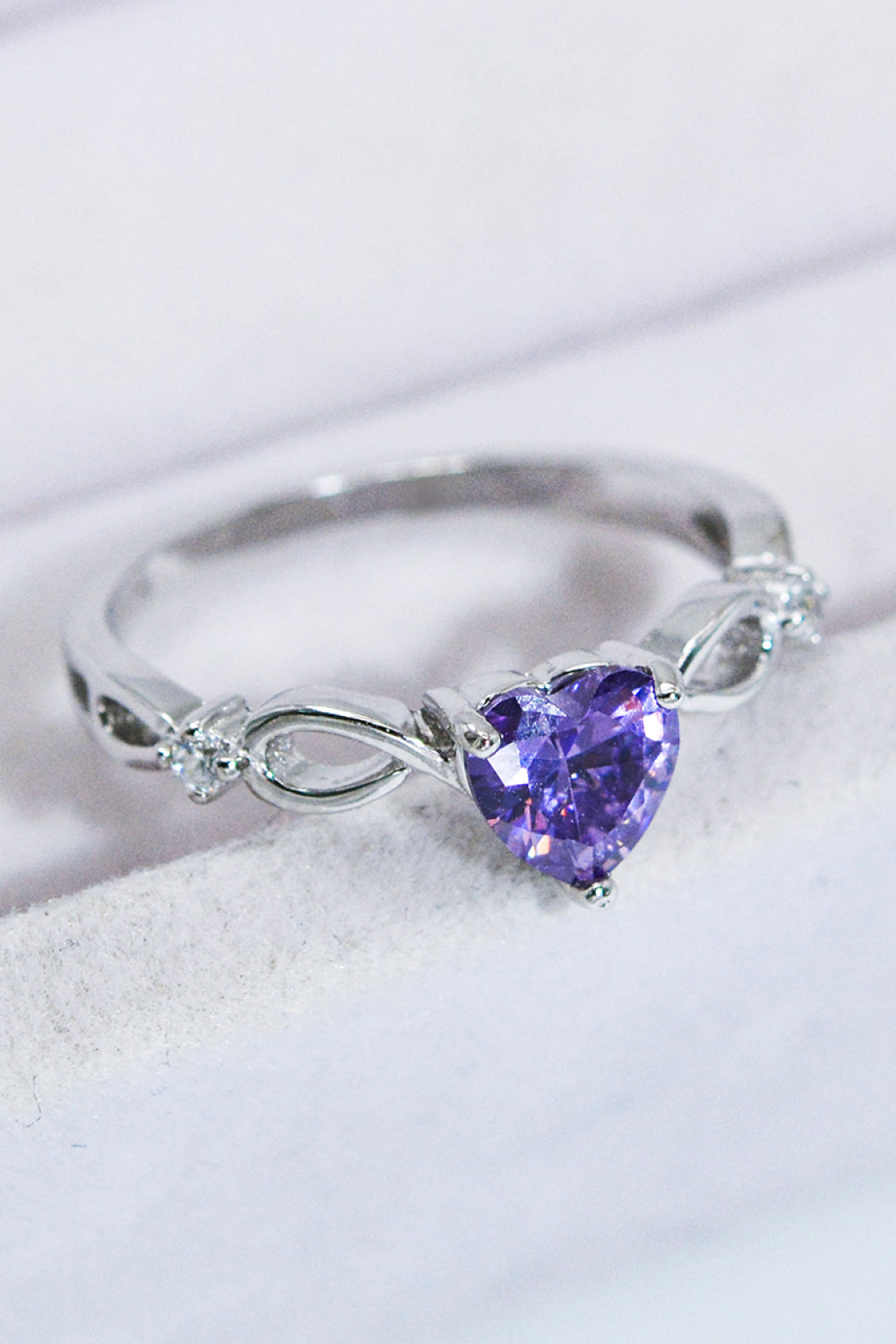 Crystal Heart 925 Sterling Silver Ring - Treasured Gift's & More
