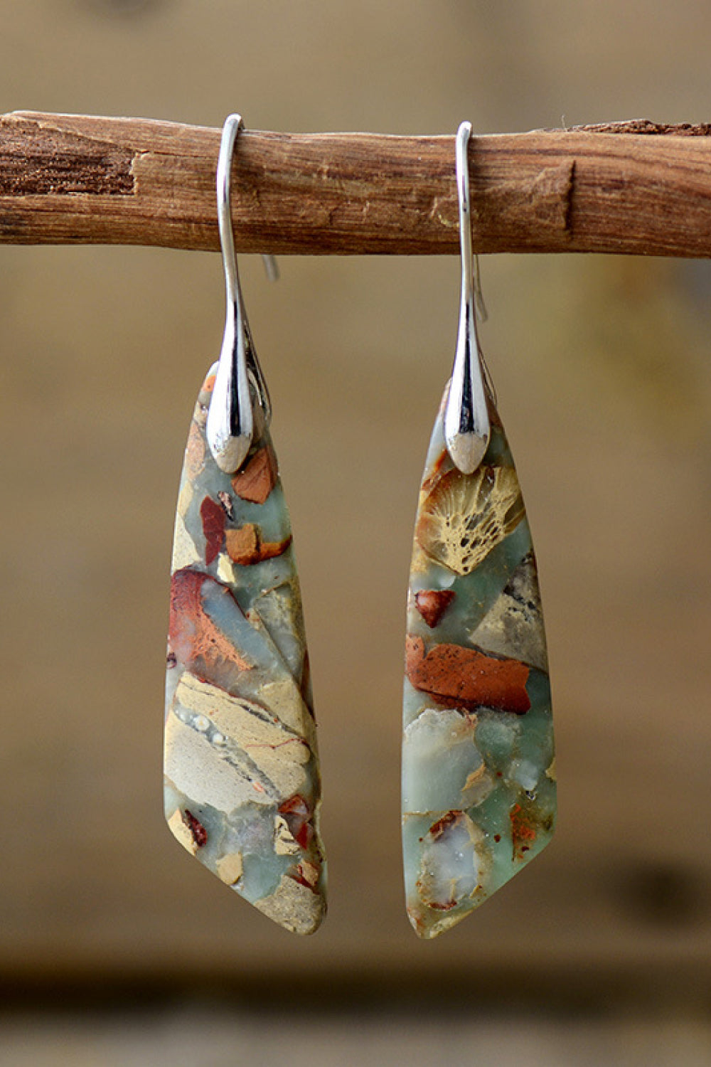 Handmade Natural Stone Dangle Earrings - Treasured Gift's & More