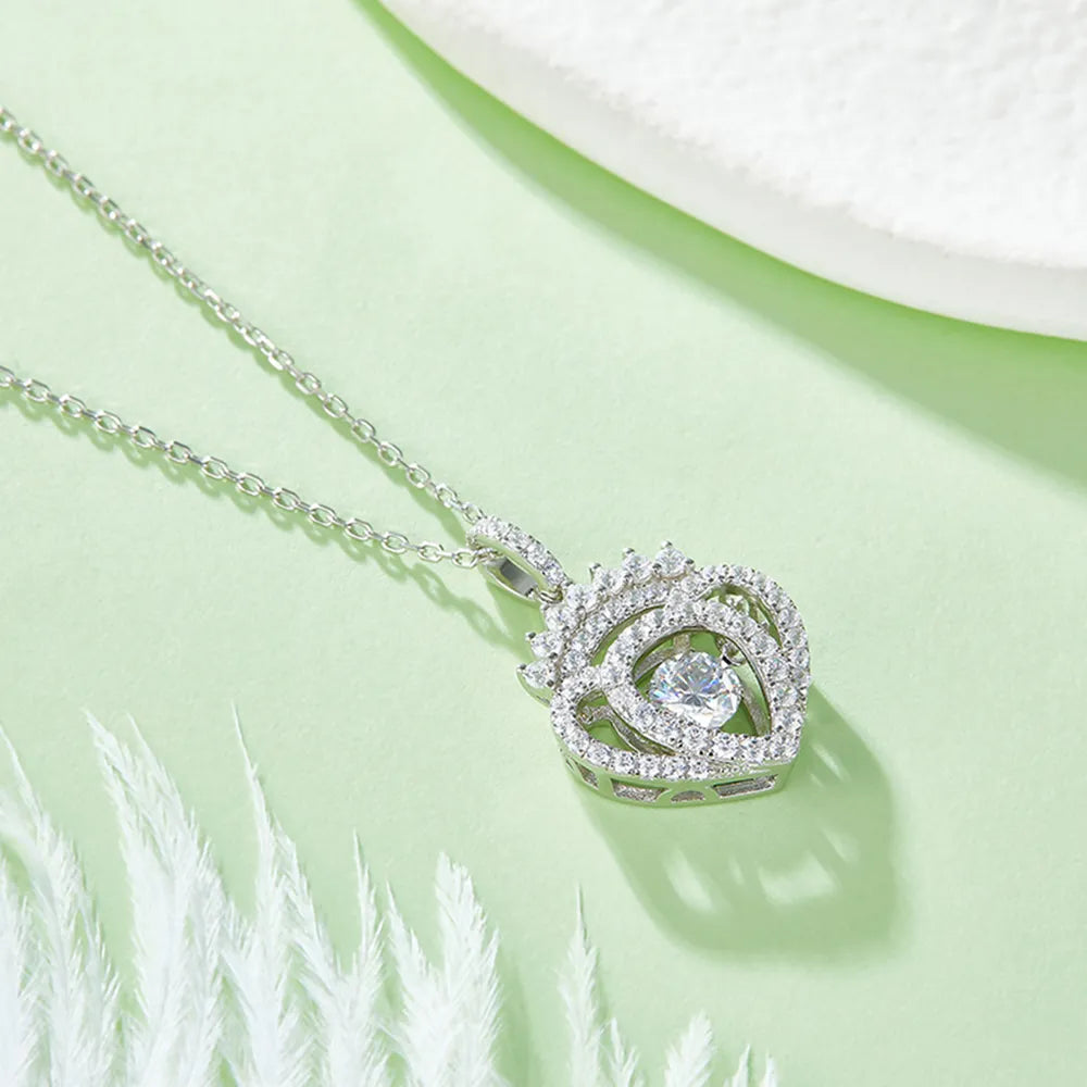 Moissanite 925 Sterling Silver Necklace - Treasured Gift's & More