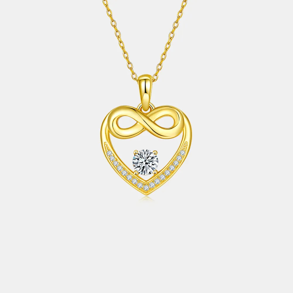 Moissanite 925 Sterling Silver Heart Necklace - Treasured Gift's & More
