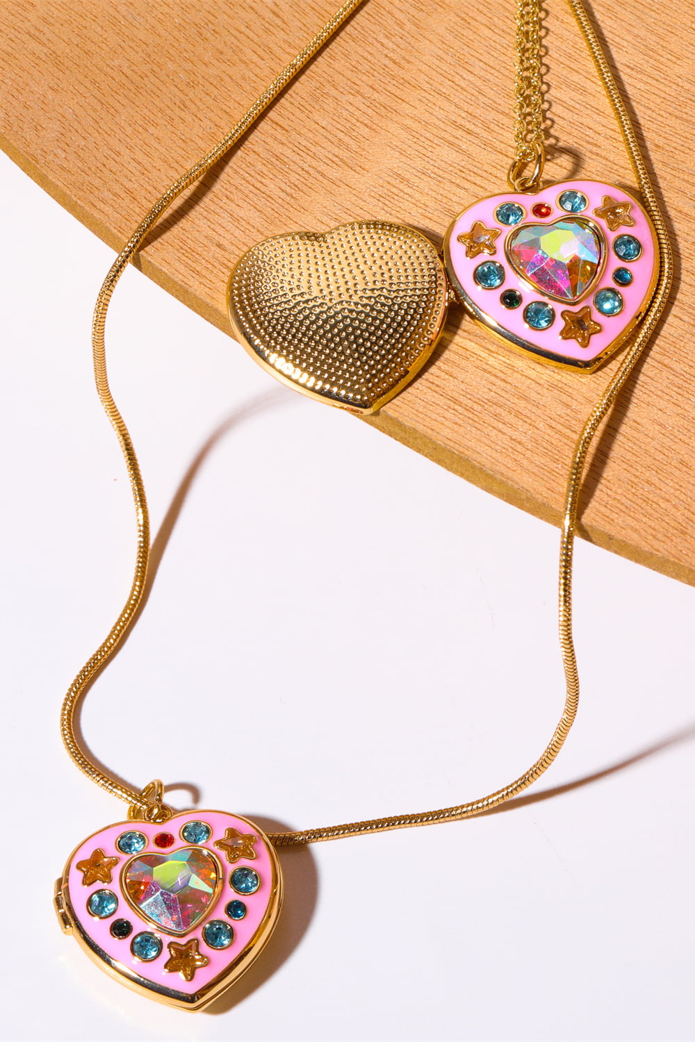 Rhinestone Decor Heart Box Pendant Necklace - Treasured Gift's & More