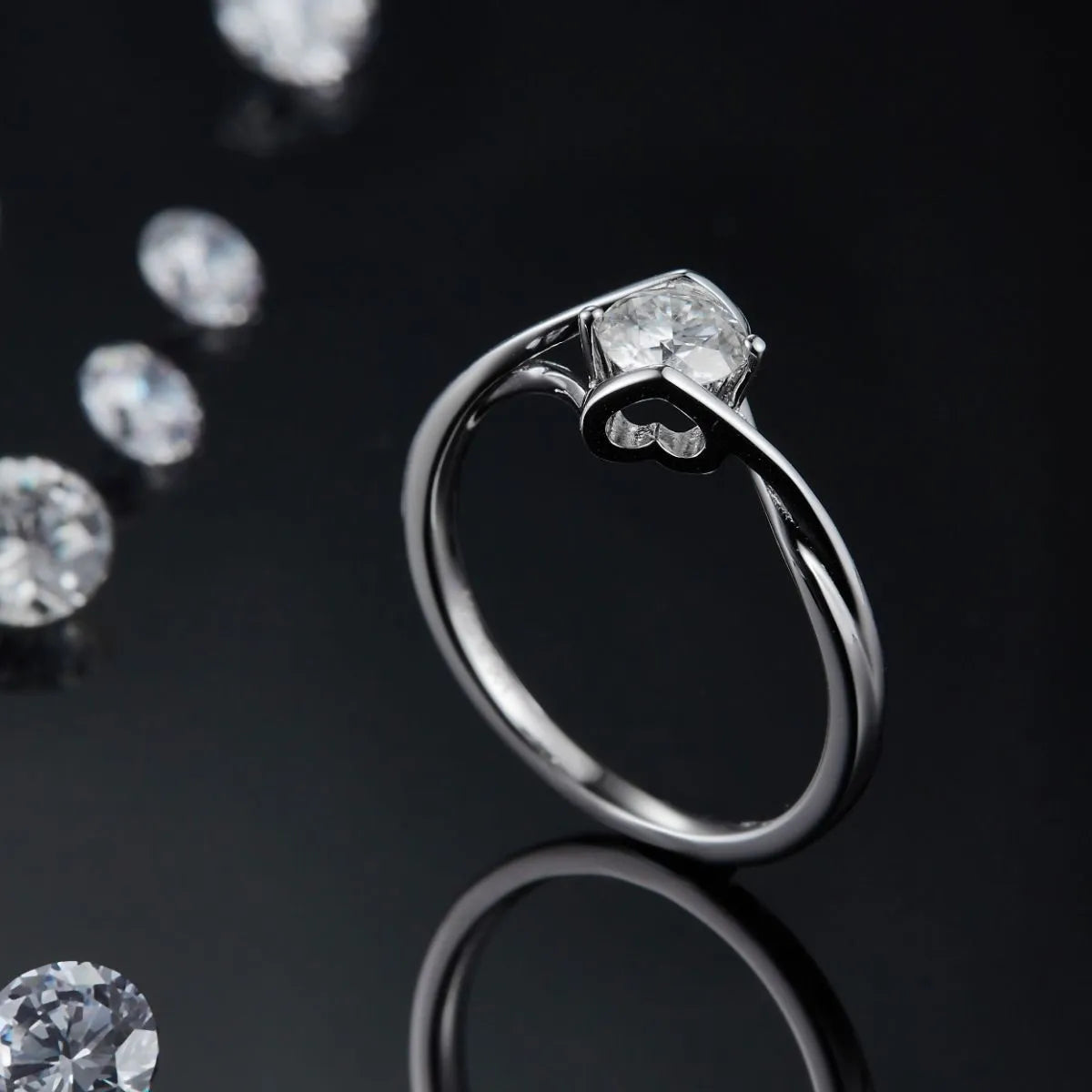 Moissanite 925 Sterling Silver Ring - Treasured Gift's & More