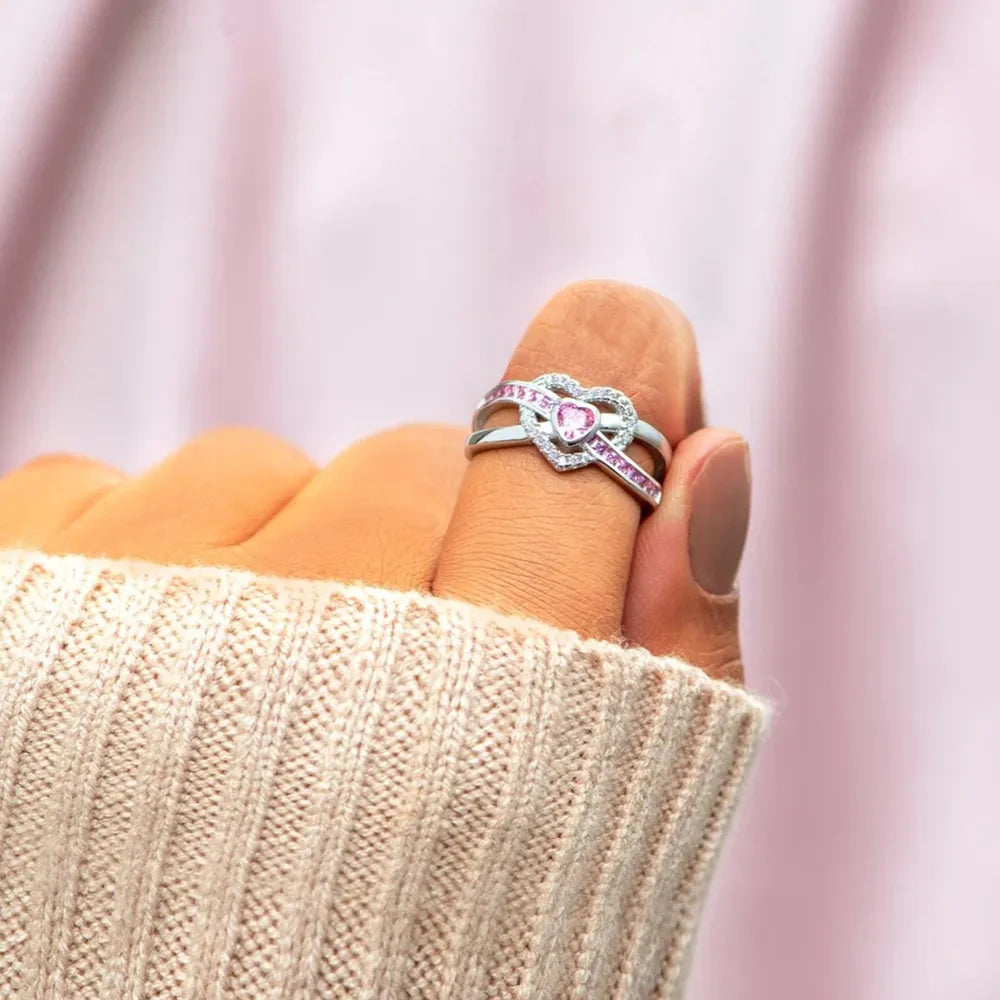 Heart Shape Zircon 925 Sterling Silver Ring - Treasured Gift's & More