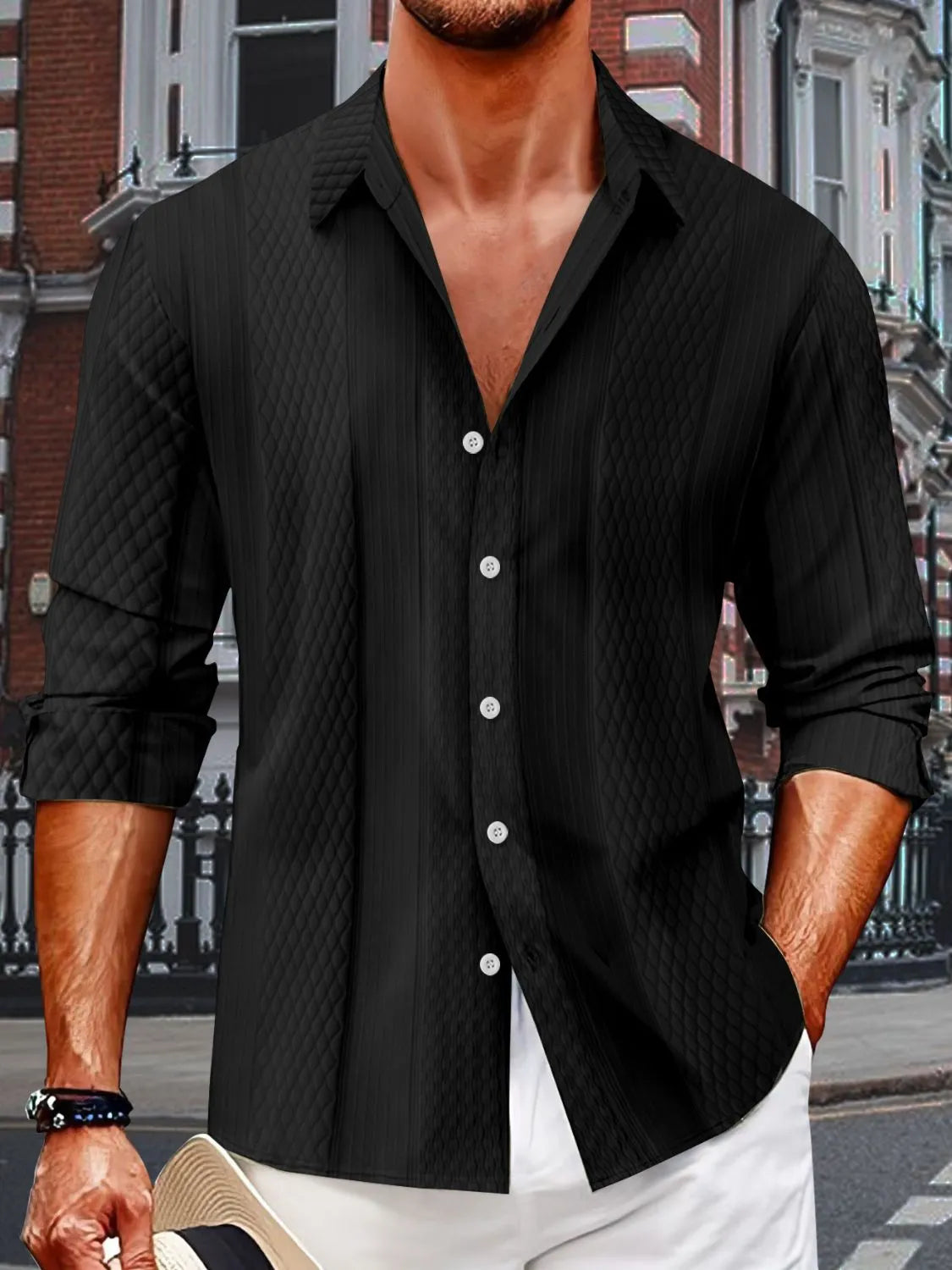 Men's Full Size Button Up Long Sleeve Shirt Plus Size - Treasured Gift's & More