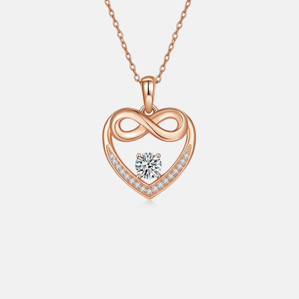 Moissanite 925 Sterling Silver Heart Necklace - Treasured Gift's & More
