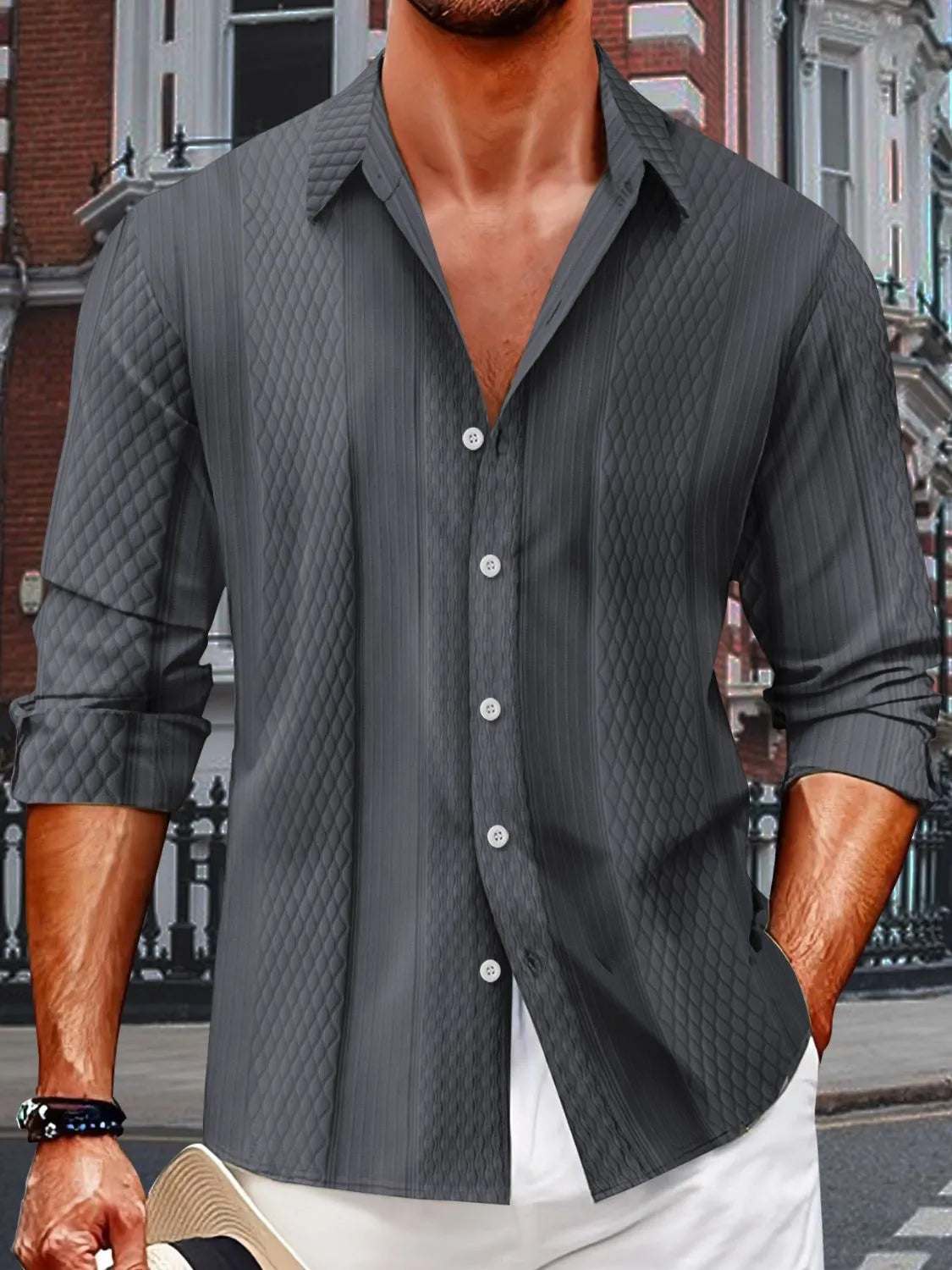 Men's Full Size Button Up Long Sleeve Shirt Plus Size - Treasured Gift's & More